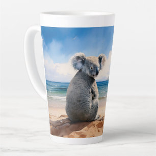 Koala an einem sandigen Strand Milchtasse