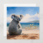 Koala an einem Sandstrand Frohe Weihnachten (Vorne/Hinten)