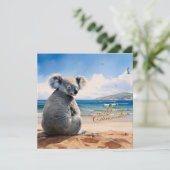 Koala an einem Sandstrand Frohe Weihnachten (Stehend Vorderseite)