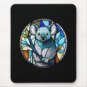 Koala Animal Portrait Gestaltete Glas frei von Wil Mousepad