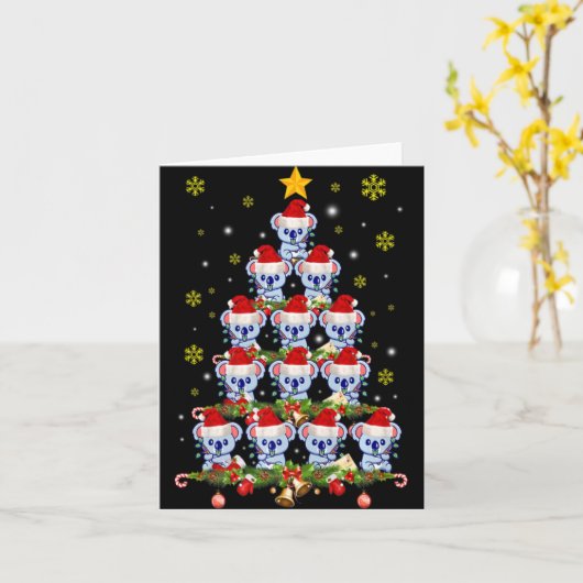 Koala Animal Xmas Koala Christmas Tree T Shirt Karte (Gelbe Blume)