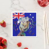 Koala Aquarellgummi-Baum Australische Flagge Serviette (Beispiel)
