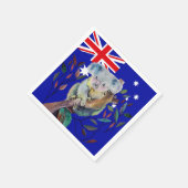 Koala Aquarellgummi-Baum Australische Flagge Serviette (Ecke)