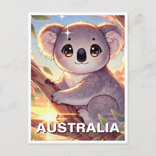 Koala auf dem Baum Australien Reisen Postkarte (Vorderseite)