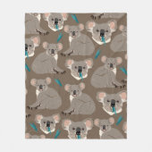 Koala auf neutralem braunem Hintergrund nahtlos Vi Fleecedecke (Vorderseite)