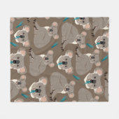 Koala auf neutralem braunem Hintergrund nahtlos Vi Fleecedecke (Vorderseite (Horizontal))