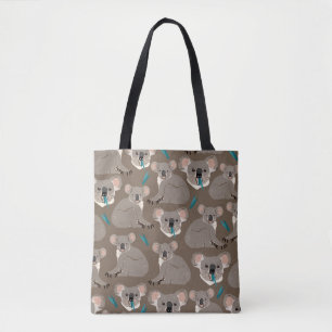 Koala auf neutralem braunem Hintergrund nahtlos Vi Tasche