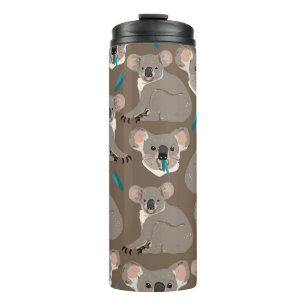 Koala auf neutralem braunem Hintergrund nahtlos Vi Thermosbecher