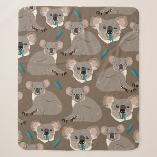 Koala auf neutralem braunem Hintergrund nahtloses Sherpadecke