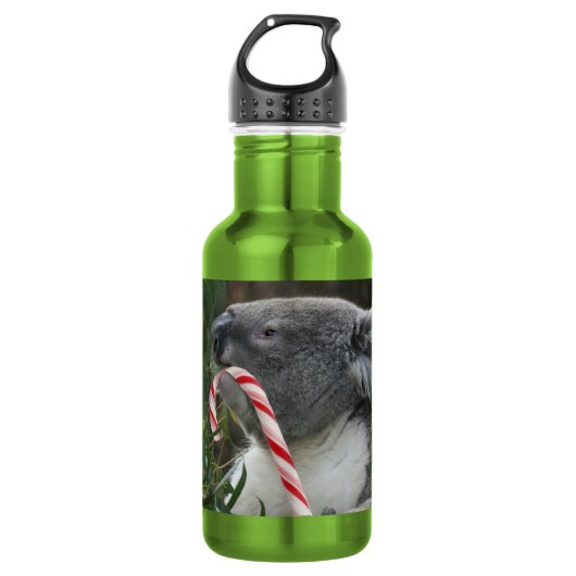 Koala Australian Christmas Candy Cane Edelstahlflasche (Vorderseite)