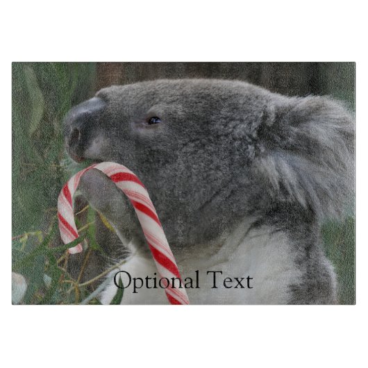 Koala Australian Christmas Candy Cane Schneidebrett (Vorderseite)