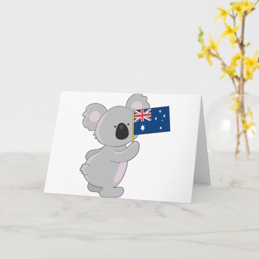 Koala Australische Flagge Karte (Gelbe Blume)