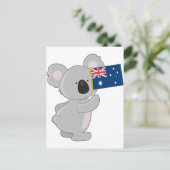 Koala Australische Flagge Postkarte (Stehend Vorderseite)