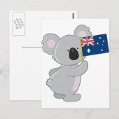 Koala Australische Flagge Postkarte (Vorne/Hinten)