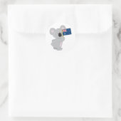 Koala Australische Flagge Runder Aufkleber (Tasche)