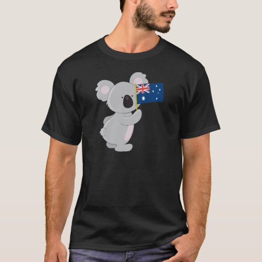 Koala Australische Flagge T-Shirt (Vorderseite)