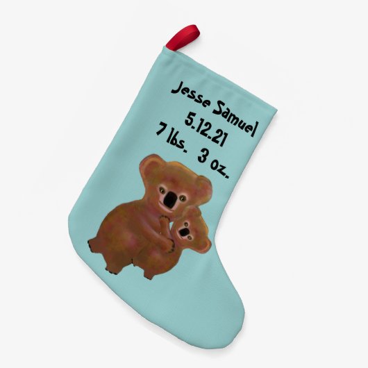 Koala-Baby-Jungen-erster WeihnachtsStrumpf Kleiner Weihnachtsstrumpf (Vorderansicht (hängend))