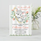Koala Baby Shower Einladung (Stehend Vorderseite)