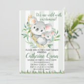 Koala Baby Shower Einladung (Stehend Vorderseite)