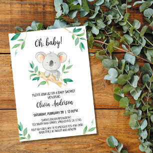 Koala-Baby-Shower-Einladung, Aquarell-Koala Einladung