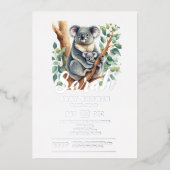 Koala Baby Shower Folieneinladung (Vorderseite)