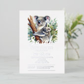 Koala Baby Shower Folieneinladung (Stehend vorne)