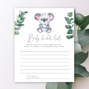 Koala Babydusche - Liste der Eimer