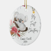 Koala Baby's First Christmas Personalisiert Orname Keramik Ornament (Rechts)
