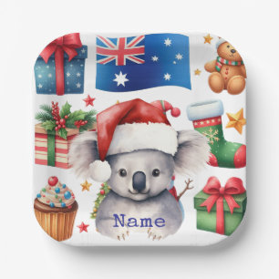 Koala Bär auf Australien Thema Pappteller