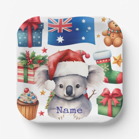 Koala Bär auf Australien Thema  Pappteller (Vorderseite)