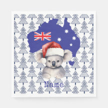 Koala Bär auf Australischer Flagge und Weihnachtsb