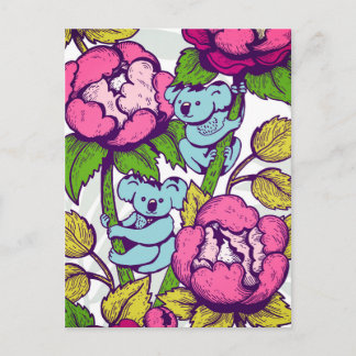 Koala-Bär auf der Blume des Erdbodens Postkarte