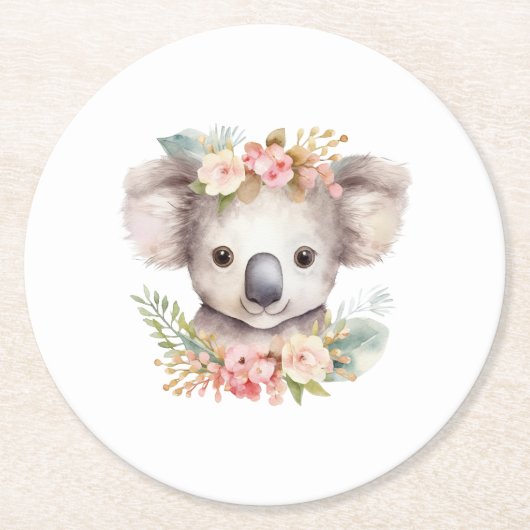 Koala Bär Australien Runder Pappuntersetzer (Vorderseite)