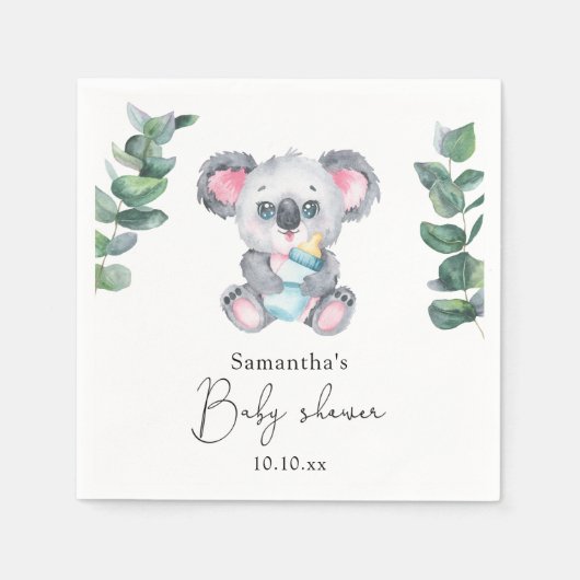 Koala-Bär-Baby-Party Serviette (Vorderseite)