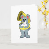 Koala Bär bei Musik mit Saxophon.PNG Karte (Gelbe Blume)