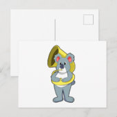 Koala Bär bei Musik mit Saxophon.PNG Postkarte (Vorne/Hinten)