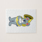 Koala Bär bei Musik mit Saxophon.PNG Puzzle (Horizontal)
