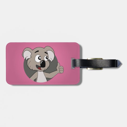 Koala Bär Cartoon Gepäckmarke Gepäckanhänger (Rückseite horizontal)