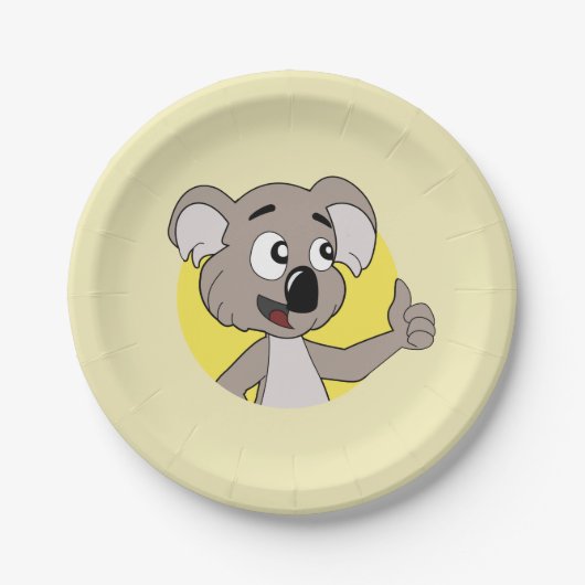Koala-Bär Cartoon-Papierteller Pappteller (Vorderseite)