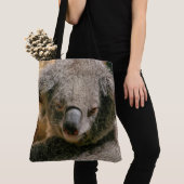 Koala-Bär, der im Baum hängt Tasche (Von Nahem)