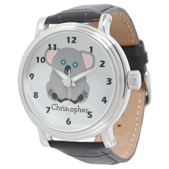 Koala-Bär-Design Armbanduhr (Schrägansicht)