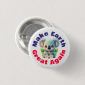 Koala Bär, die Erde wieder groß machen, die Umwelt Button (Vorne & Hinten)
