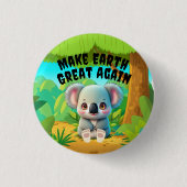 Koala Bär, die Erde wieder groß machen, die Umwelt Button (Vorderseite)