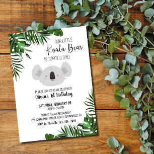 Koala-Bär Erster Geburtstagseinladung Einladung