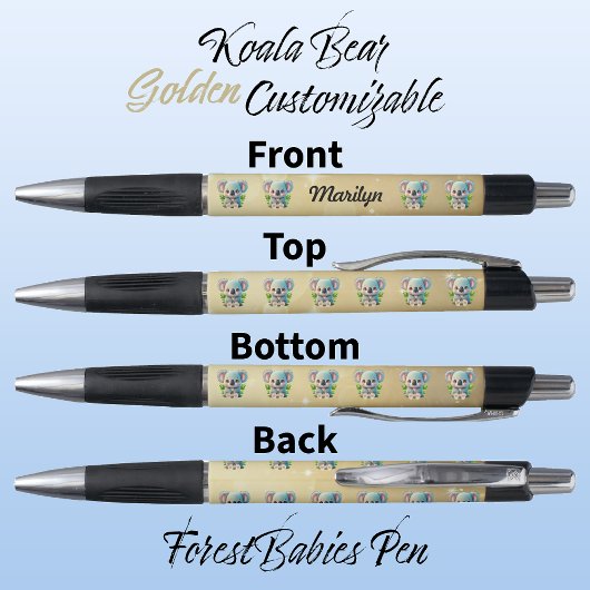 Koala Bär, farbenfroh Gold, Niedliches Waldtiertie Kugelschreiber