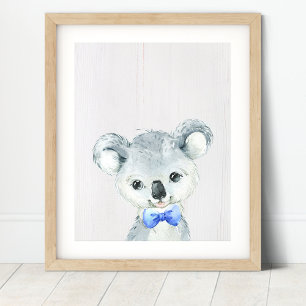 Koala-Bär-Fliege-Nursery-Kunst drucken Poster