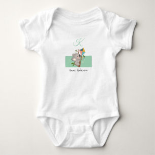 Koala Bär • Fügen Sie Ihren Namen Cute Alphabet Mo Baby Strampler
