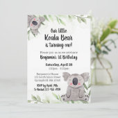 Koala-Bär Geburtstagseinladung Einladung (Stehend Vorderseite)