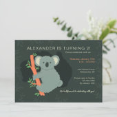 Koala-Bär Geburtstagsparty Einladung (Stehend Vorderseite)