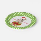 Koala Bär Happy Holidays grünes Party Pappteller (Schrägansicht)